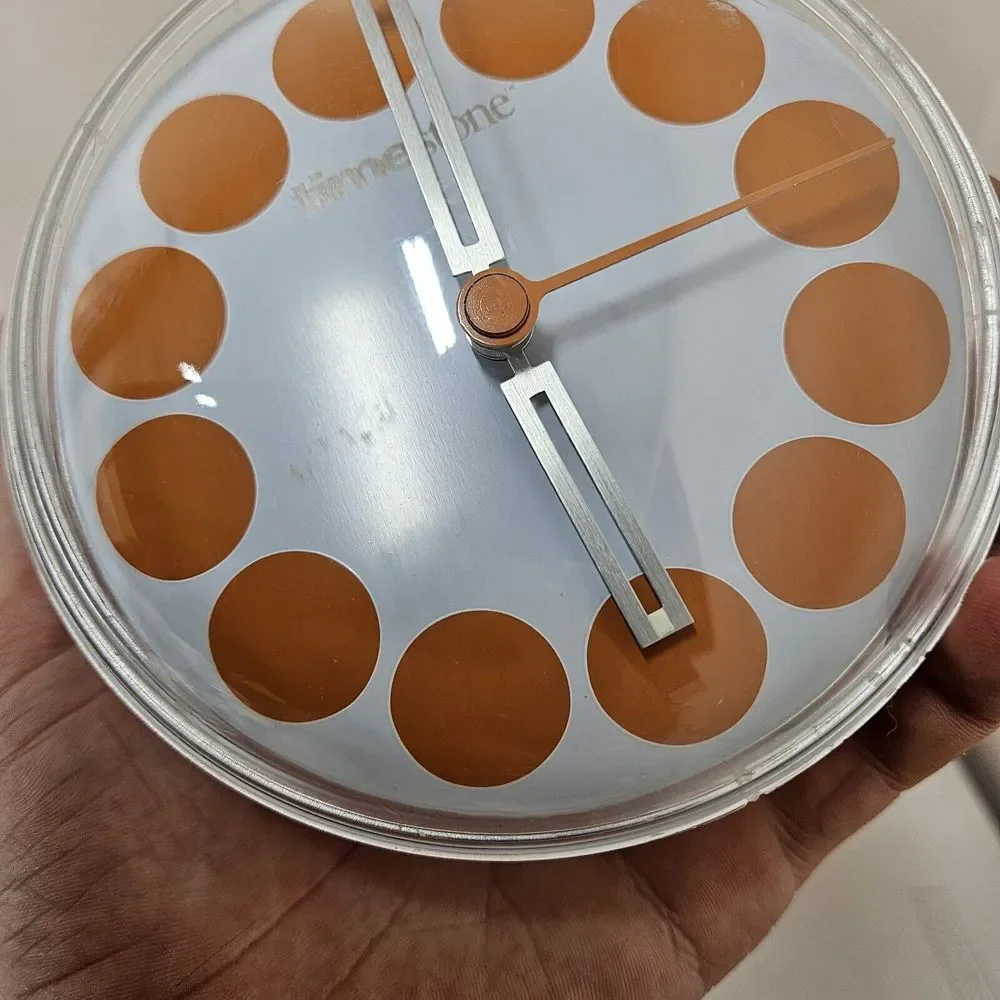 Time stone By Longford Designs Orange Spgerical Abstract‎ Clock